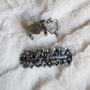 Harley-Davidson Women's Silver Hair Charm And Clip